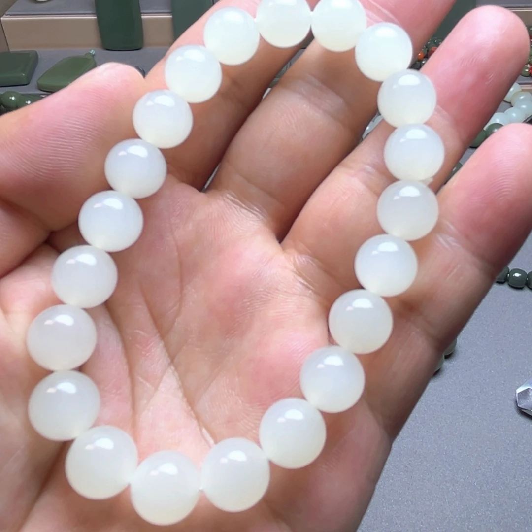 和田玉未镶嵌手链白玉卡10