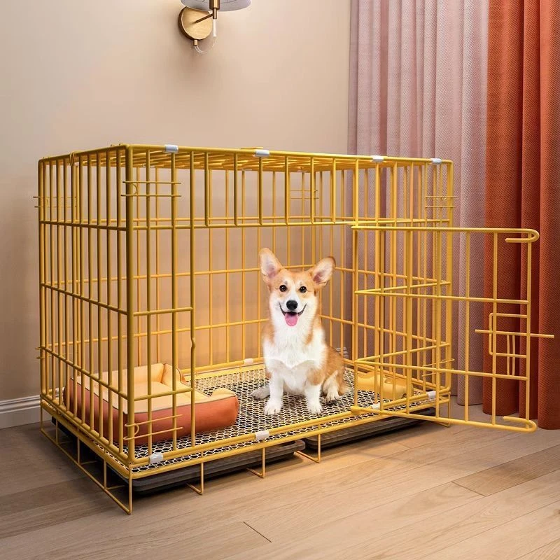 狗笼子中小型犬泰迪狗笼室内外带厕所便携狗笼子狗窝折叠猫笼兔笼