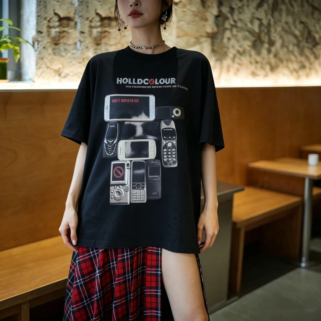 魔幻手机美式sthsia重磅全棉短袖男女同款2026新款潮流