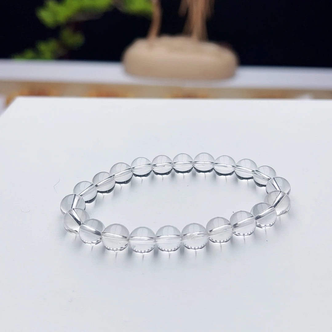 未镶嵌水晶手链白水晶8mm+单A