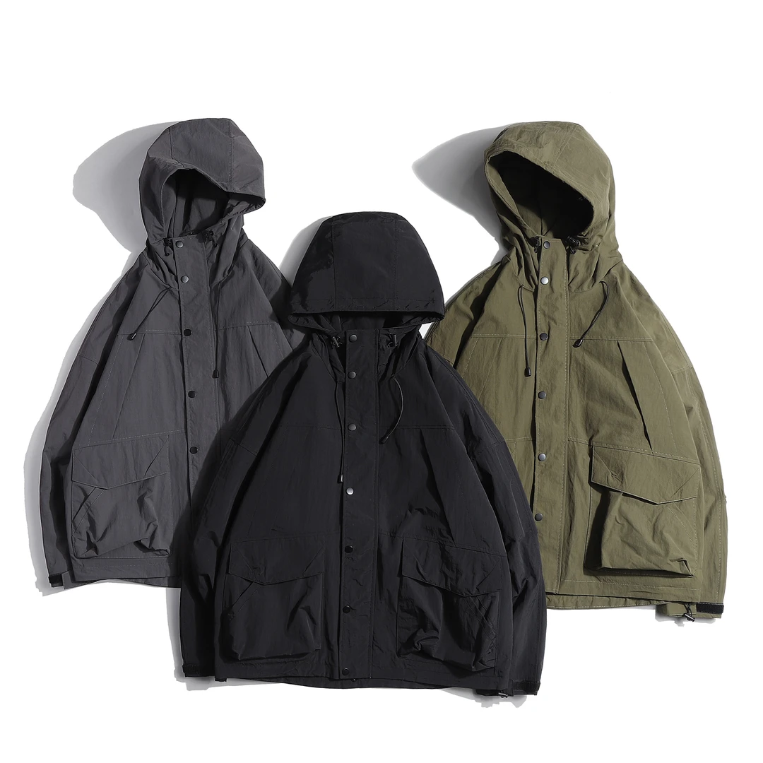 日系防水工装机能户外男春季美式潮牌oversize夹克冲锋衣GS1311