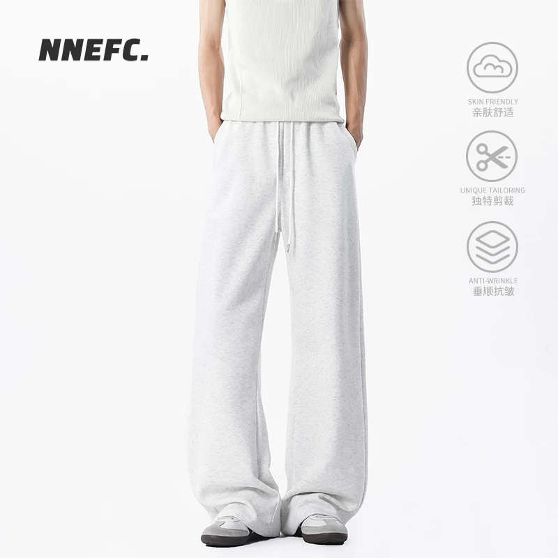 NNEFC美式垂感弯刀卫裤男女新款潮牌宽松百搭休闲阔腿运动长裤子