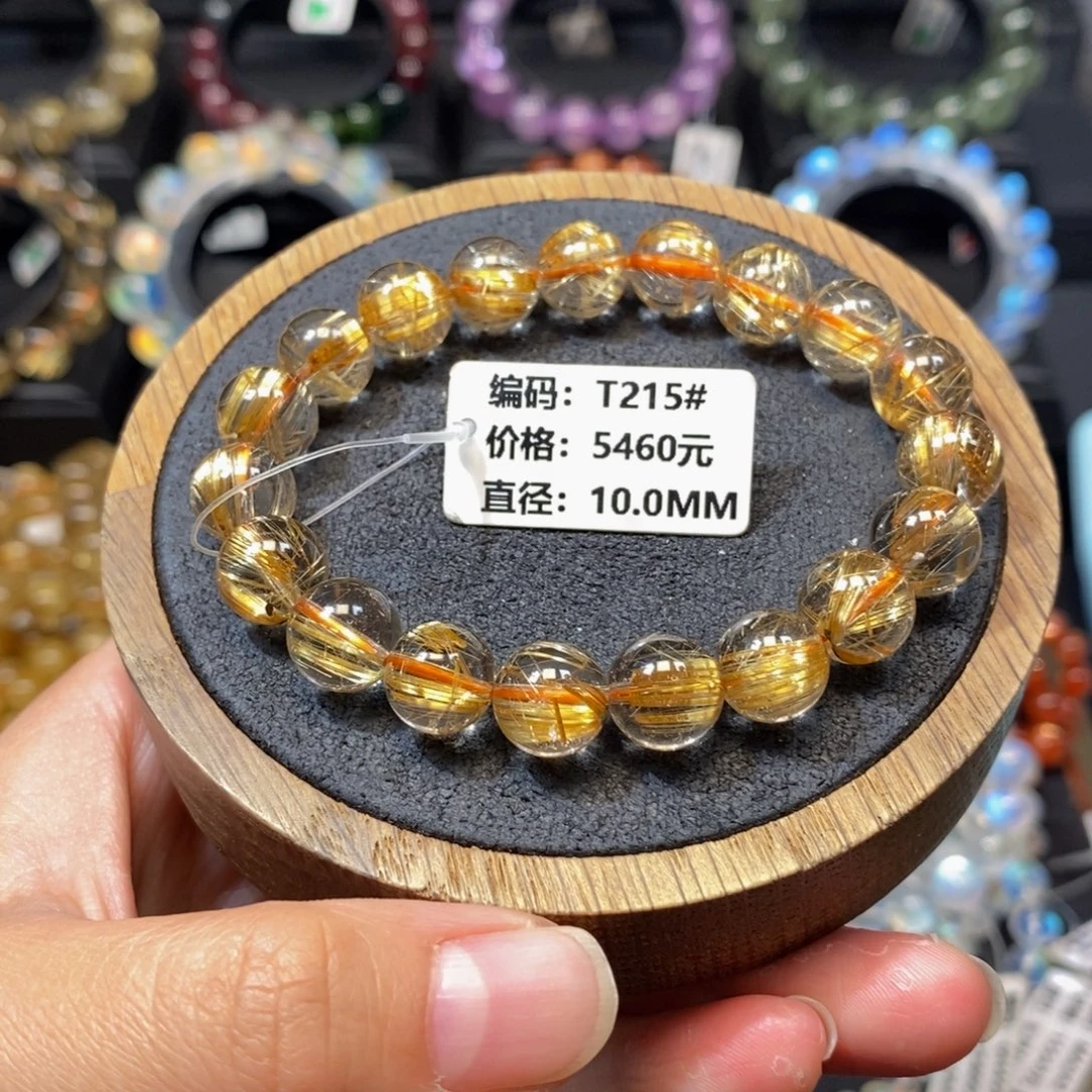 未镶嵌发晶手链T215# 10mm
