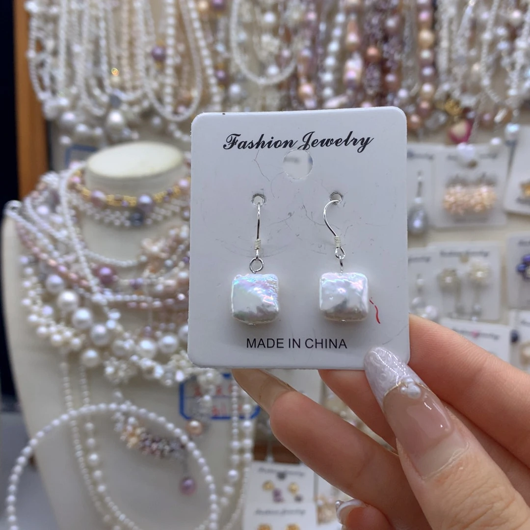 合金淡水珍珠耳饰