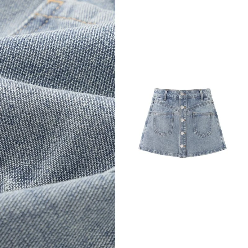 韩版潮流口袋单排扣牛仔裤裙女2026年夏季新款设计感小众半身裙裤