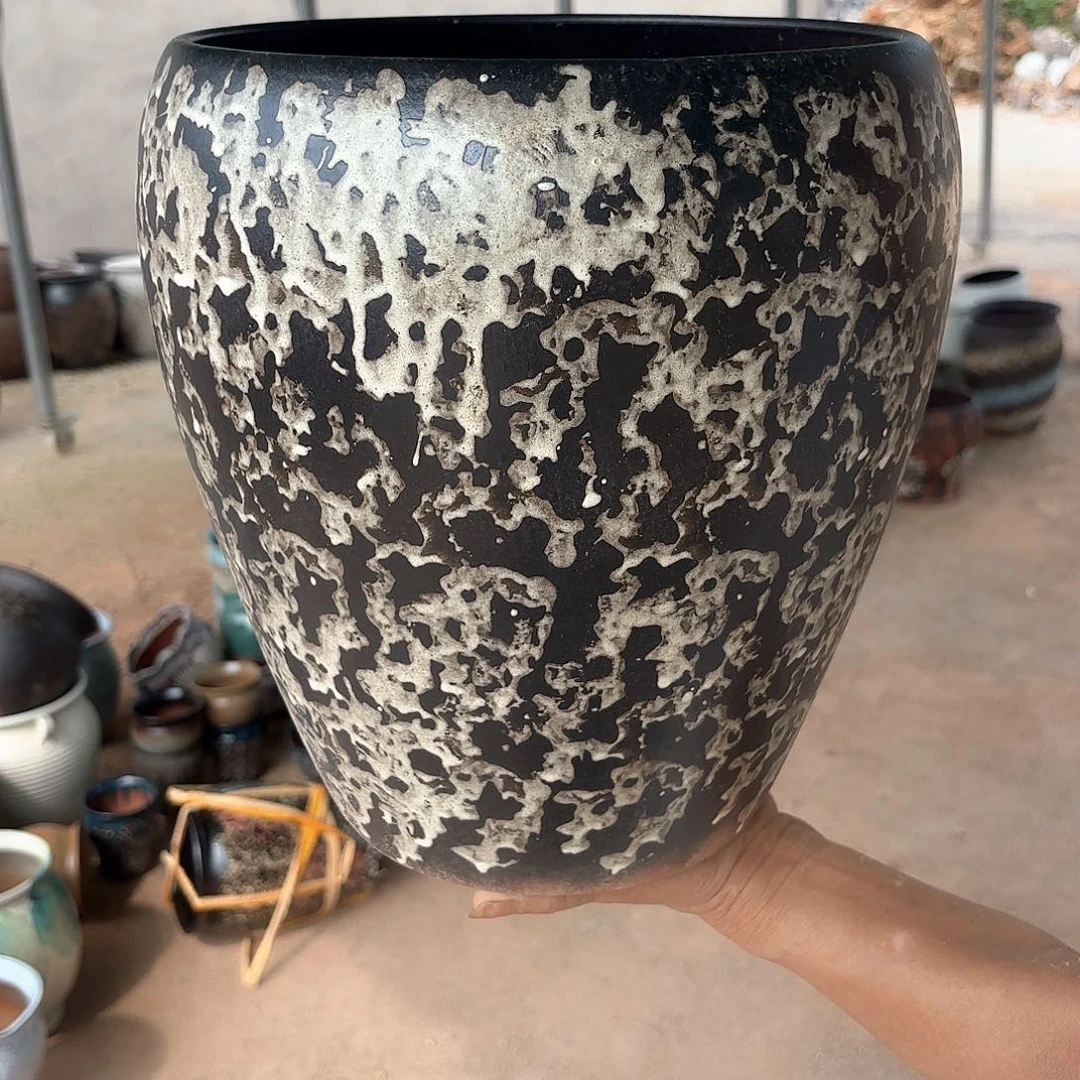 紫砂花盆侘寂风口径26高度31