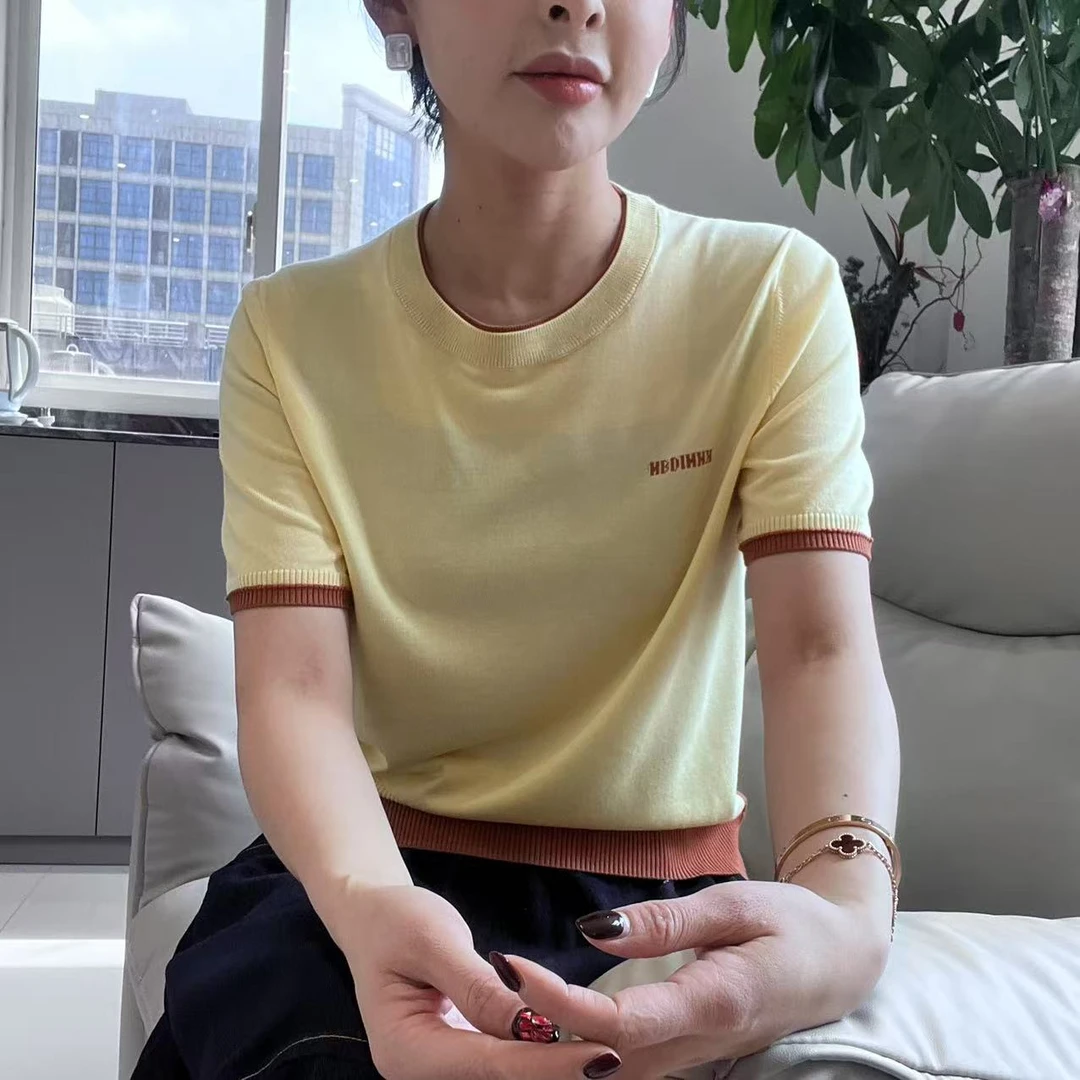 【素雅恬淡】轻奢提花针织短袖 MG8123