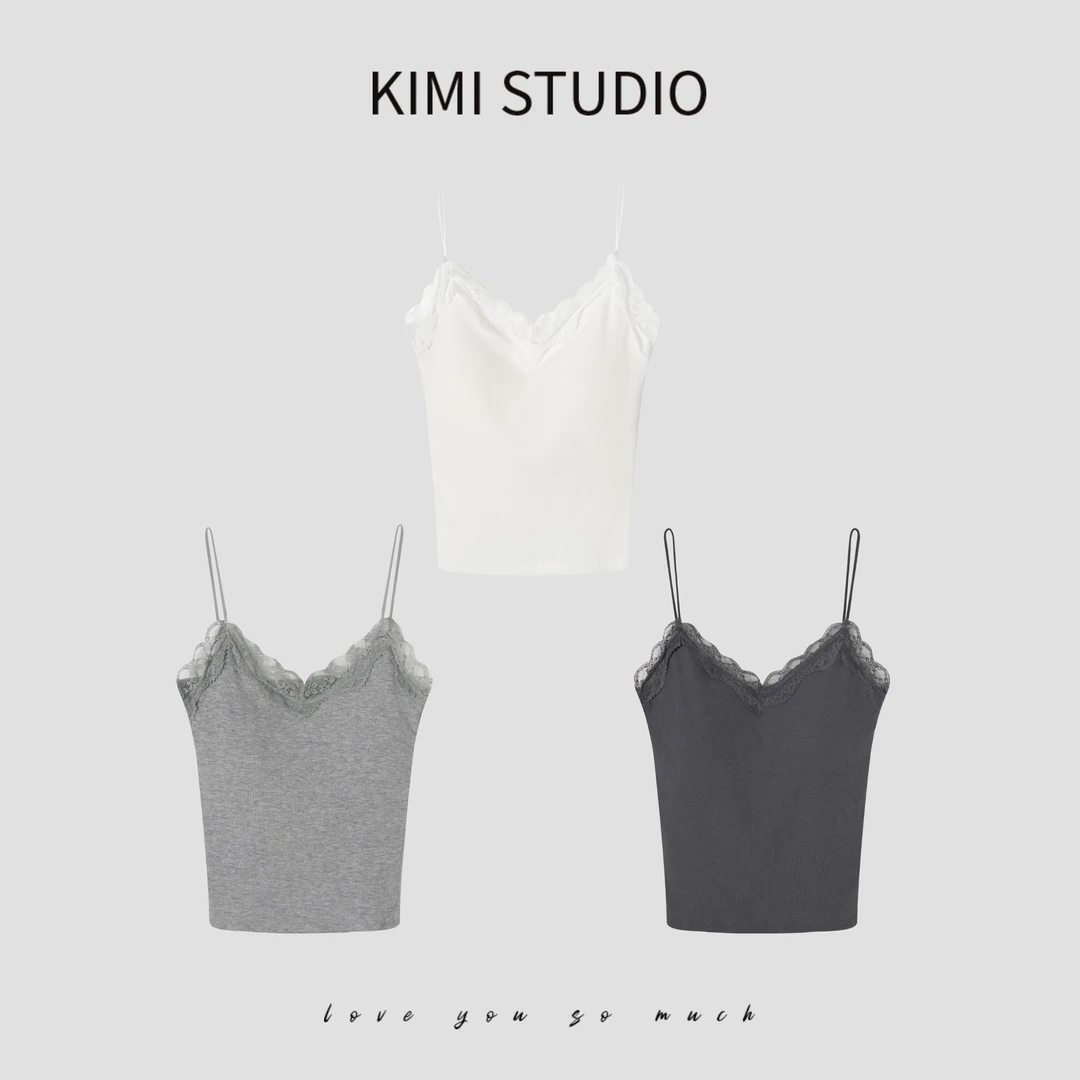 性感蕾丝修身型美背夏季花边细肩带一体式乳胶垫美背背心SP2507