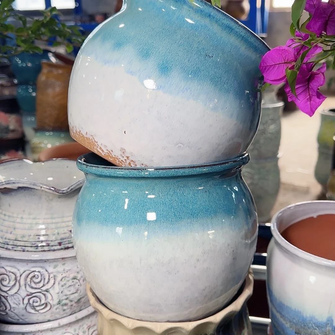 紫砂花盆高17口18……