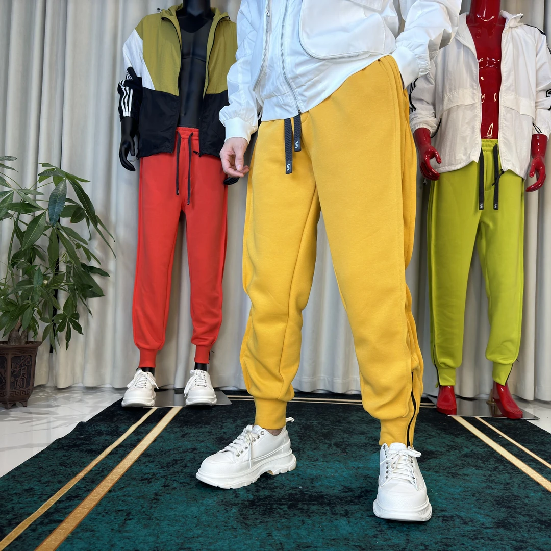 情侣款时尚多巴胺系秋冬卫裤束脚裤休闲裤宽松百搭运动裤长裤裤子