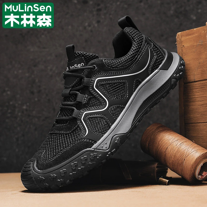 木林森新款夏季低帮软底透气网面鞋户外出行开车通勤时尚休闲鞋