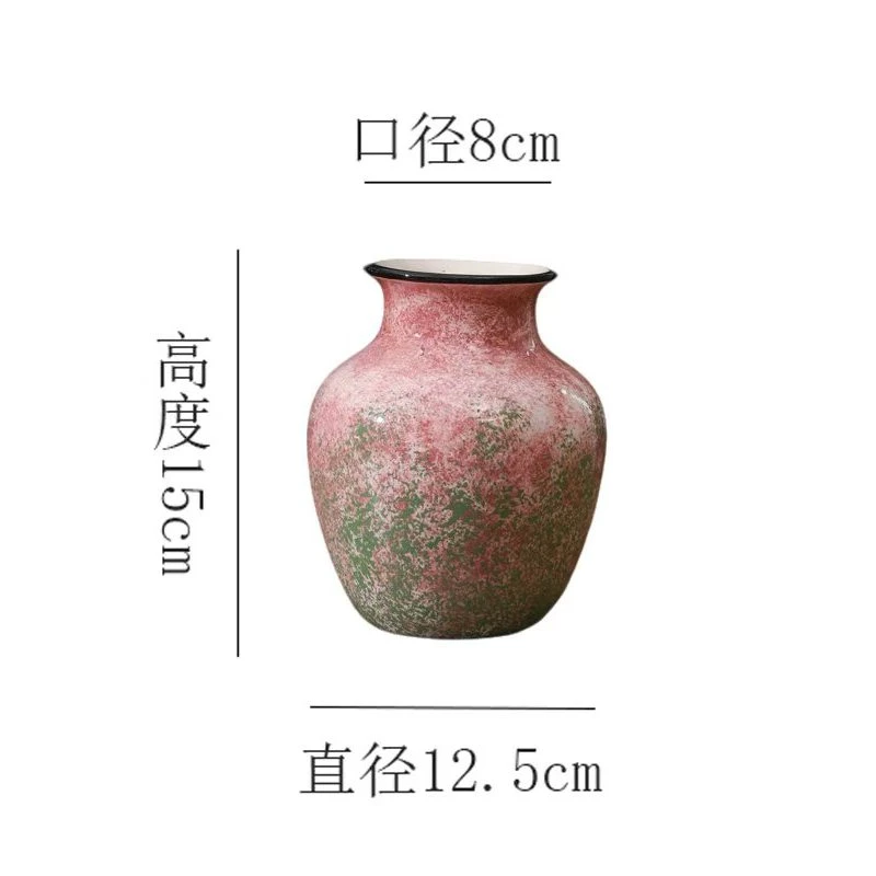 【绿脂凝春-小号胖肚瓶】无孔水培桌面陶瓷花瓶鲜花干花插花花器