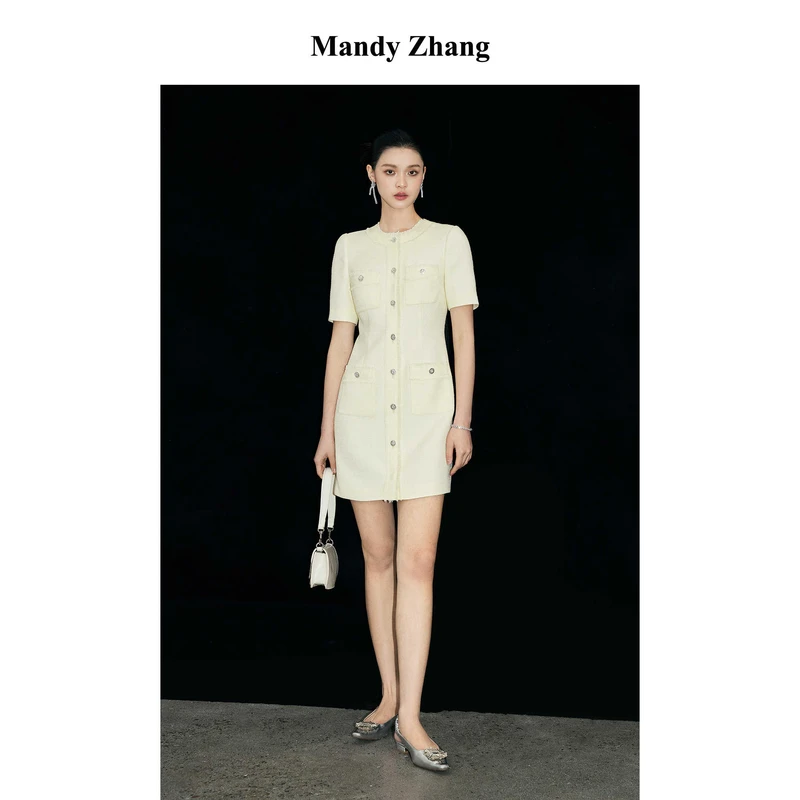 【诗语专属】Mandyzhang名媛流苏连衣裙女夏气质裙子QZ5957