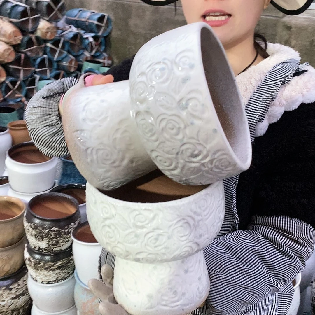 紫砂花盆正品口18高20