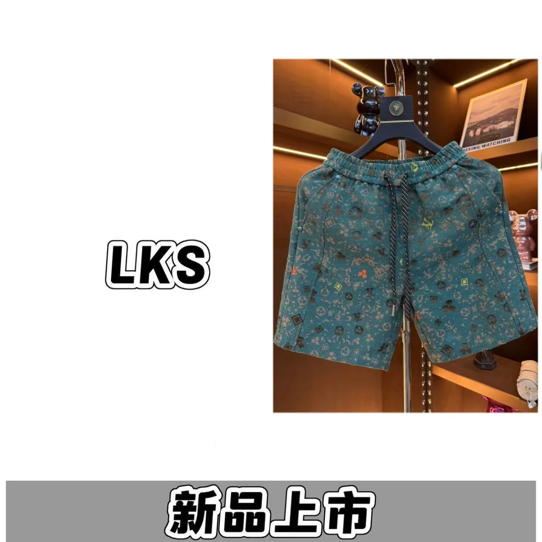 D245【阿哲专属】-春夏季新款老花水洗短裤男女同款休闲百搭