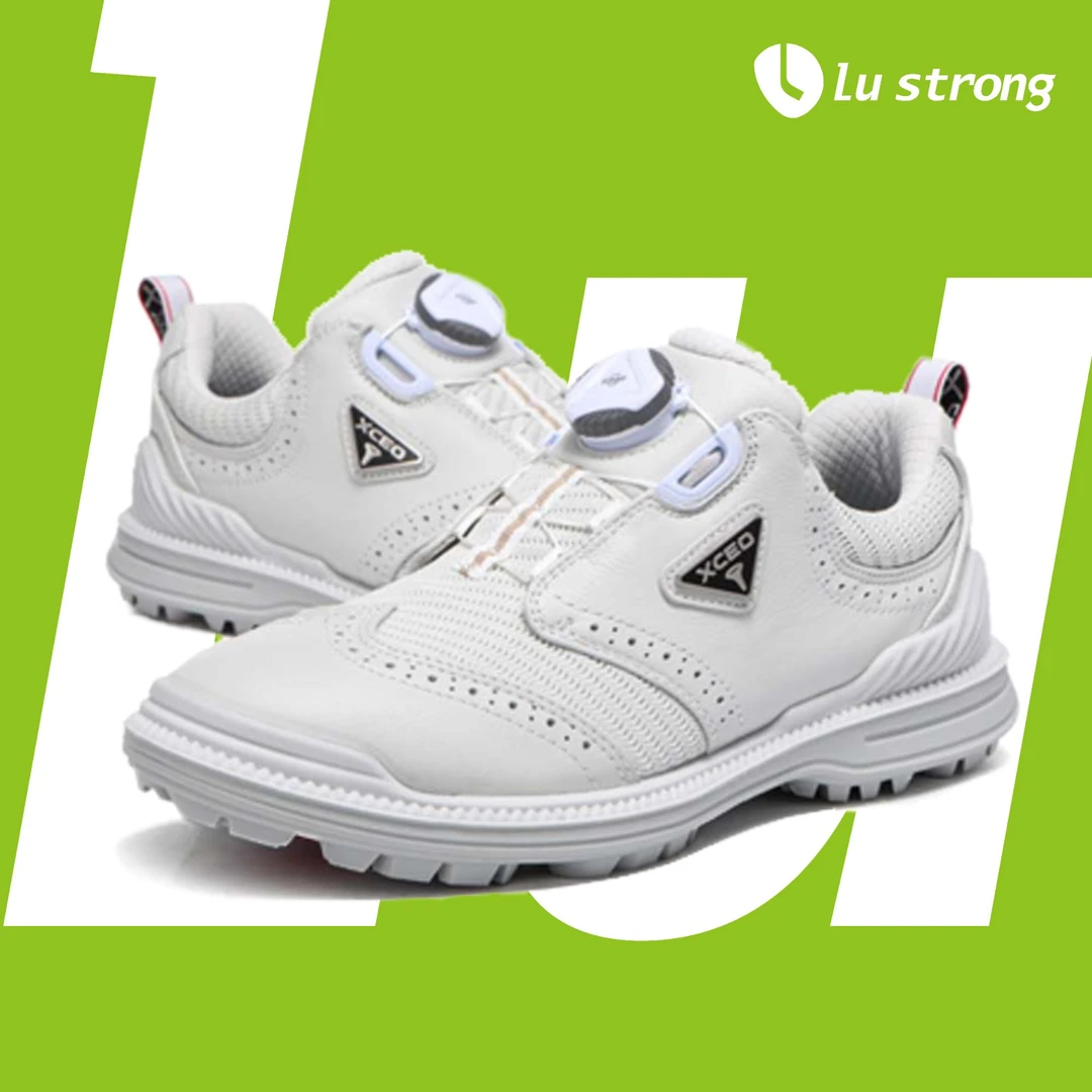 高尔夫鞋 故宫情侣款夏季真皮防水透气白色高尔夫球鞋防滑舒适