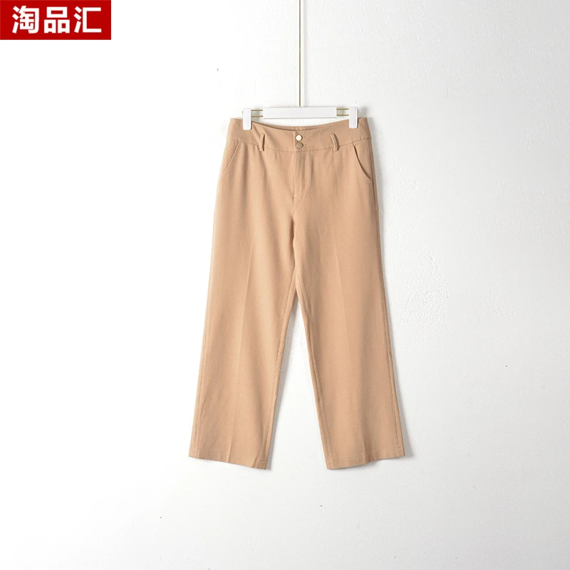 【】深圳时尚女装WNC-裤子H252-驼色大一码羊毛