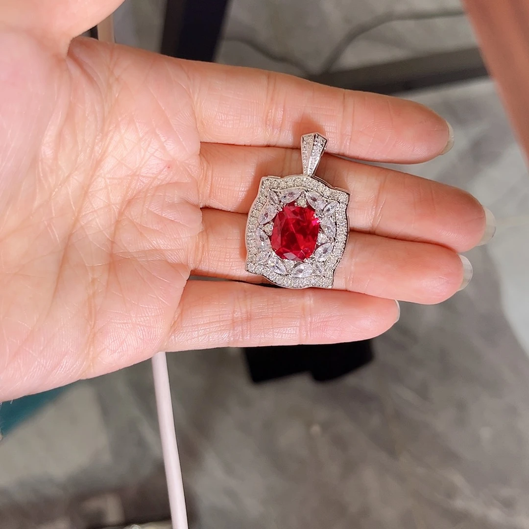 颈饰银S925镶嵌红宝石