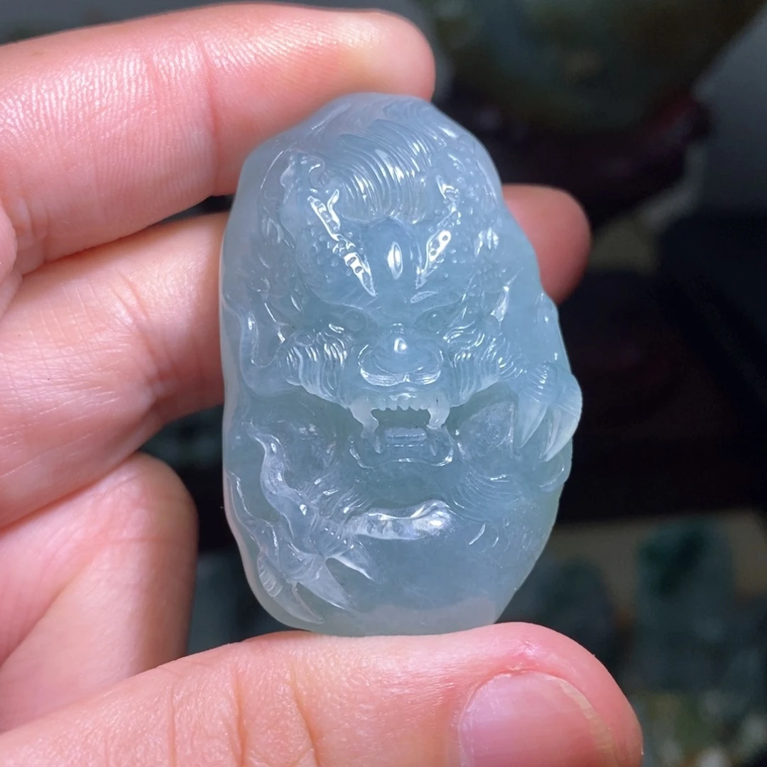 难***。定制翡翠未镶嵌龙牌