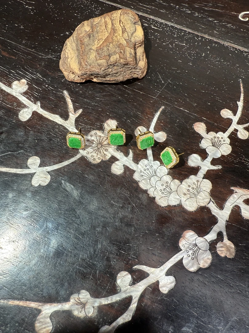 1.2香港王老板-翡翠a货镶嵌耳饰多样性发一3y429