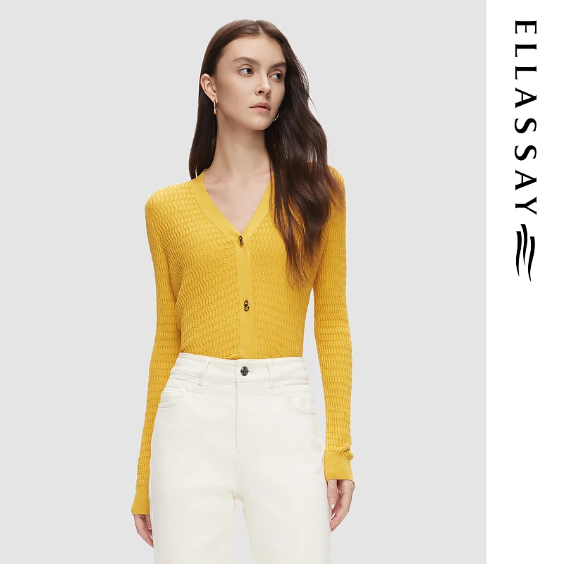 【丽公主专享】歌力思新款桑蚕丝温柔气质针织衫女EWF333M00400