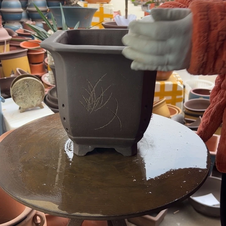 紫砂23切角四方 口径23×23