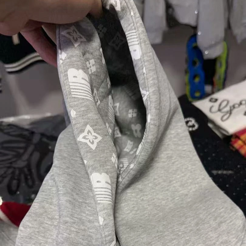 正品F家印花开衫拉链连帽卫衣男女同款