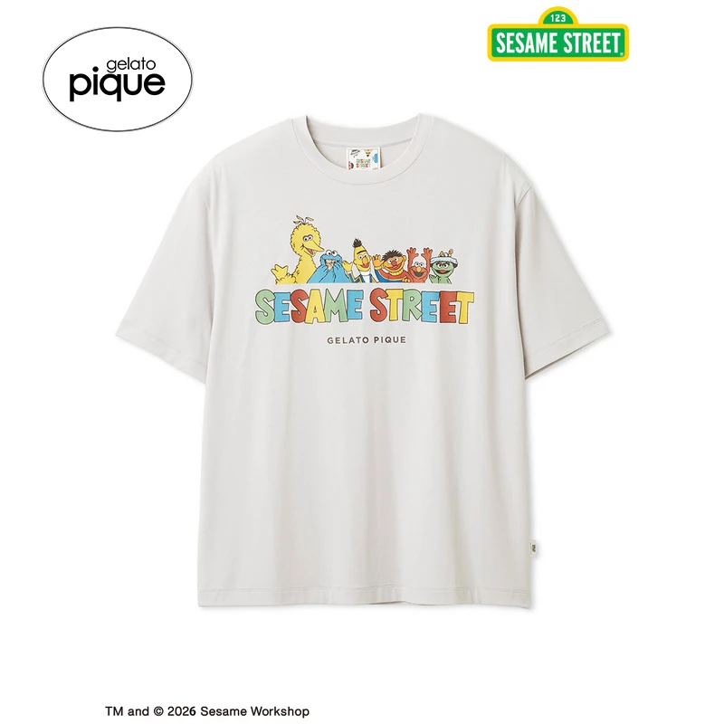 gelato pique26春夏新品男睡衣芝麻街印花短袖T恤情侣PMCT261330