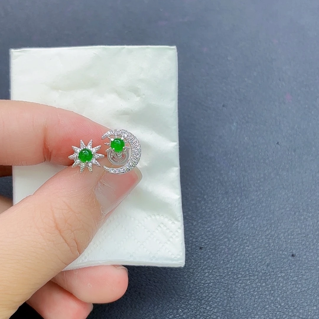 翡翠银S925镶嵌耳饰精品•耳饰