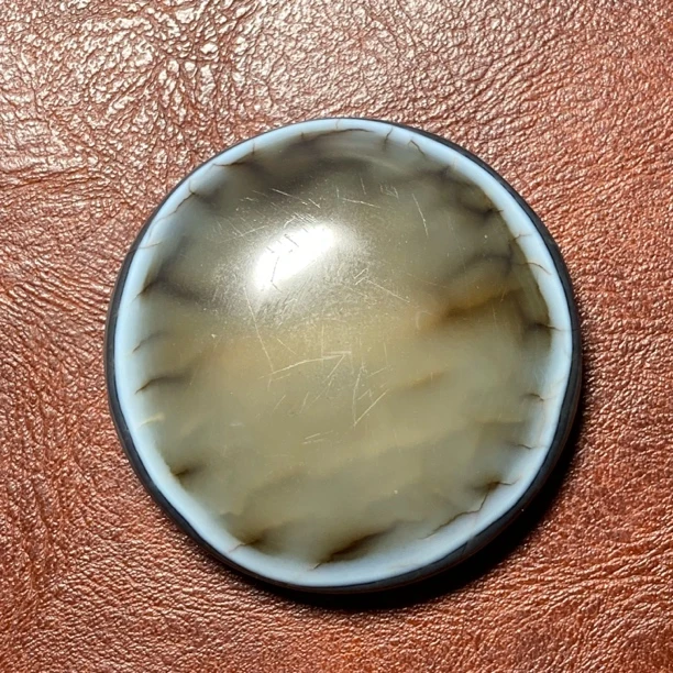 天然缠丝玛瑙吊坠 精品圆眼缠丝玛瑙玉髓板珠 尺寸43.6/13.3