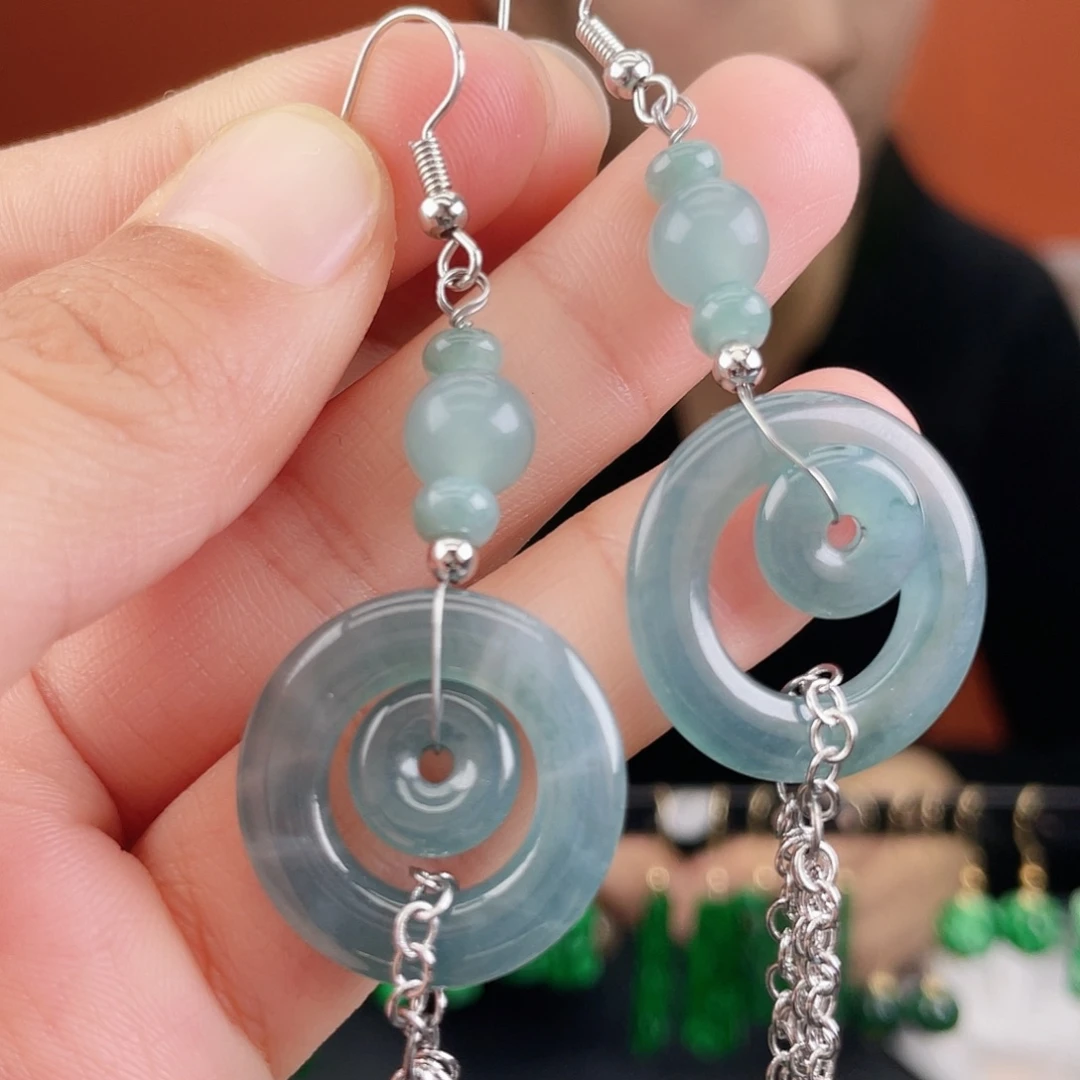 翡翠未镶嵌耳饰饰品