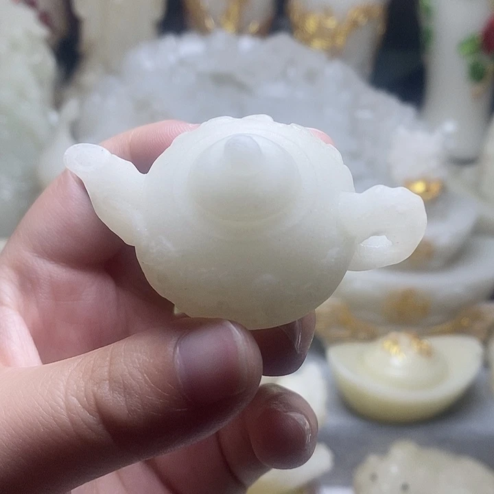 石材家居摆件小手把壶