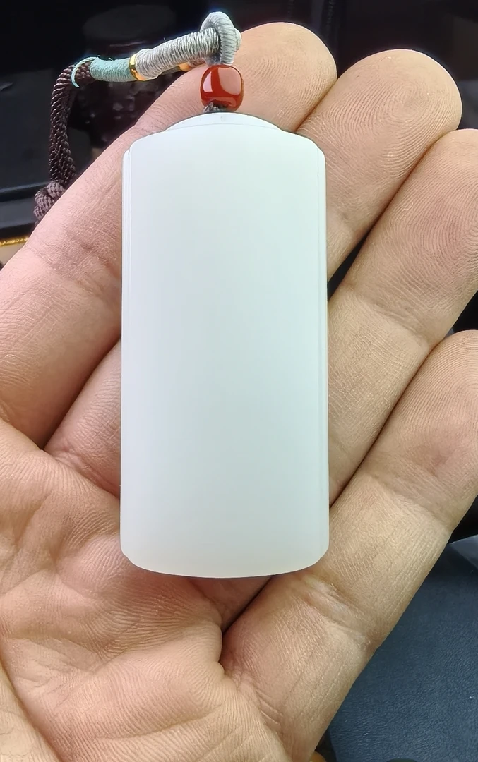 和田玉细腻油润白无事牌