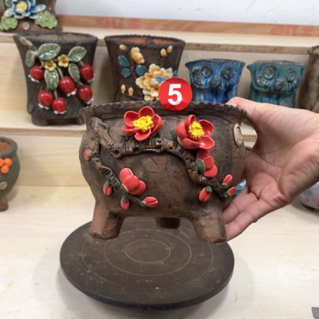 【闪购商品】紫砂花盆5号内口13外高12