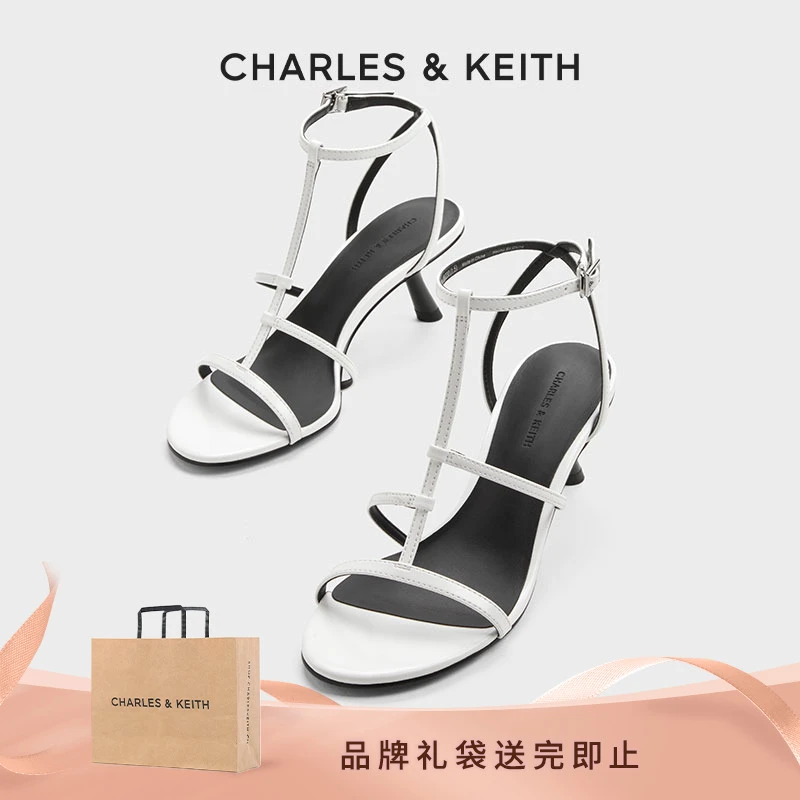 CHARLES & KEITH气质简约一字扣细带高跟凉鞋女 CK1-60361523