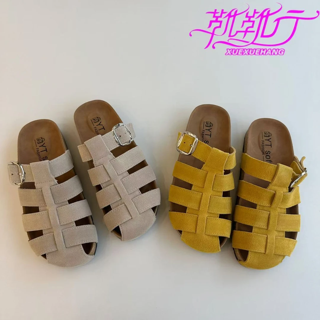 靴靴行 2025夏季新款勃肯鞋包头半拖鞋060