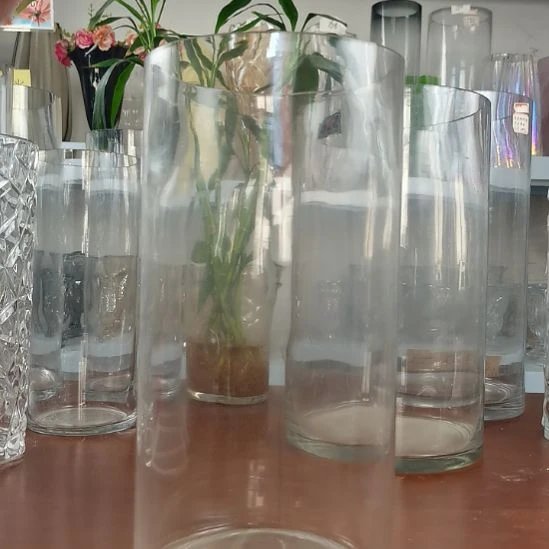 玻璃昌达玻璃花瓶直筒高度30口径15