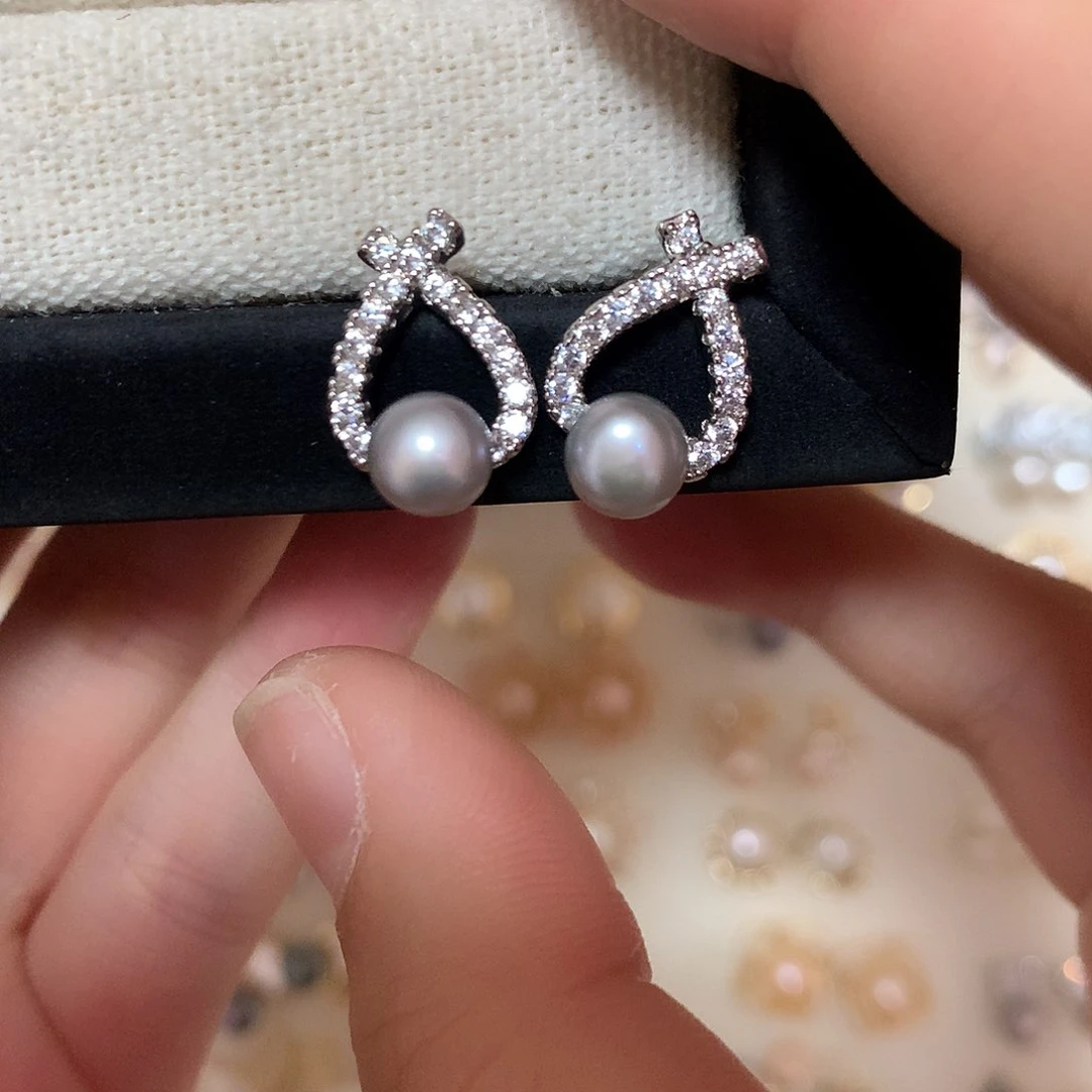 淡水珍珠耳饰合金