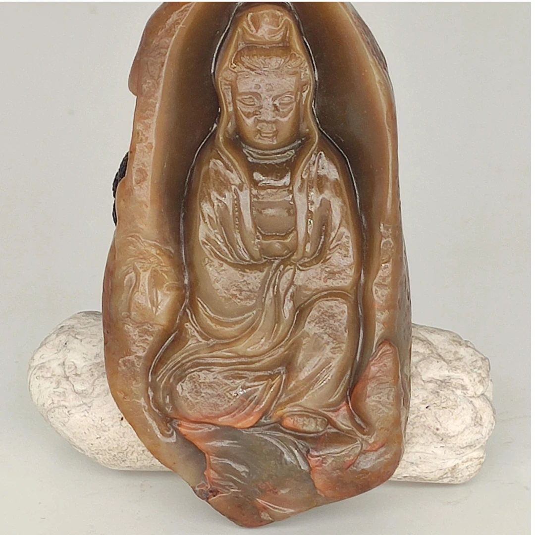 国石/寿山田黄石大士吊坠（王孝前）/田黄石/ST2746