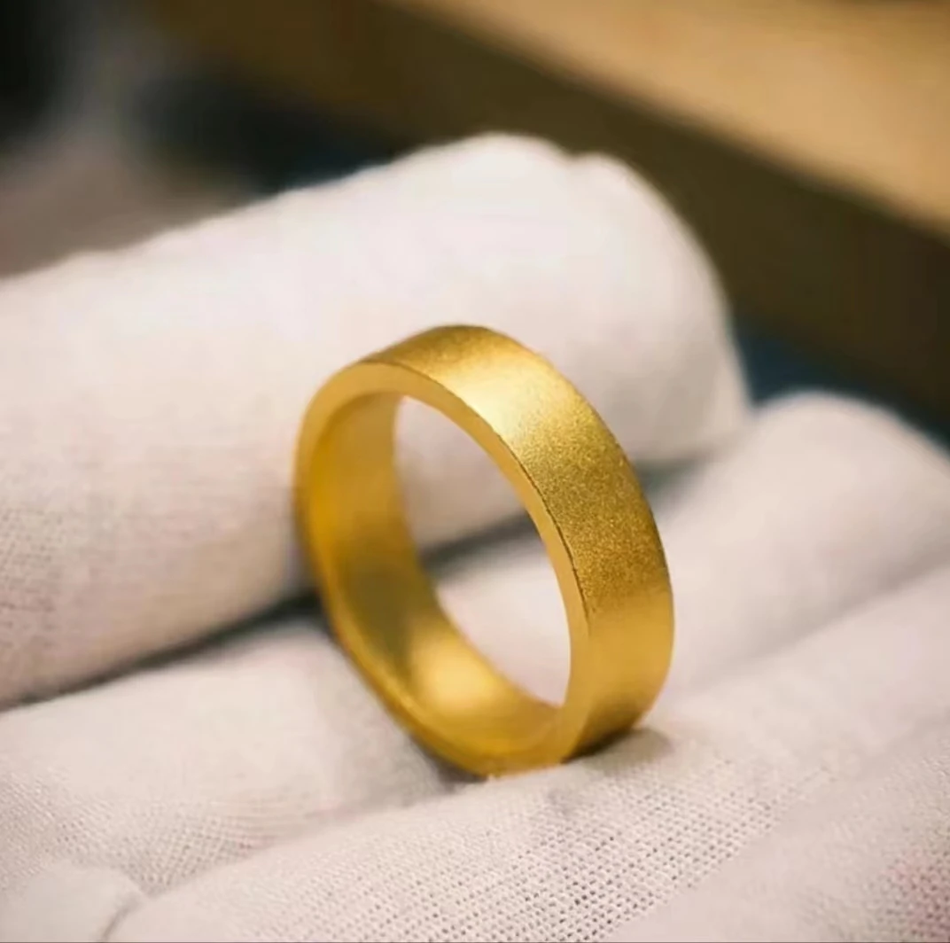 孟加拉赤金【古法素圈戒指】磨砂素款