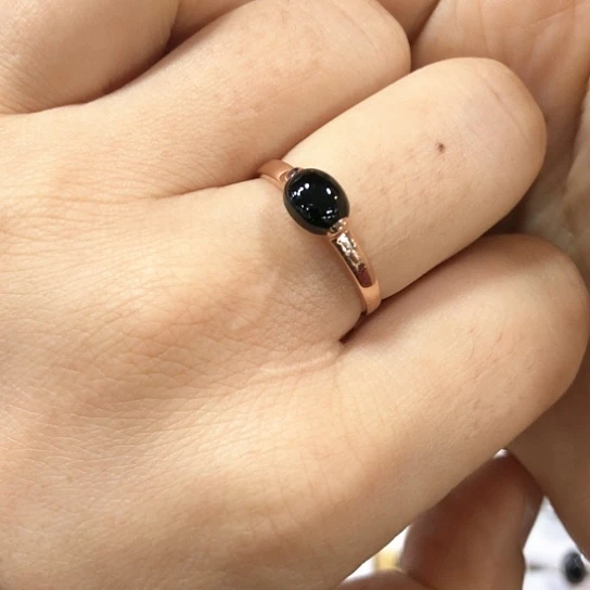 翡翠戒指18K金镶嵌缅甸天然A货翡翠