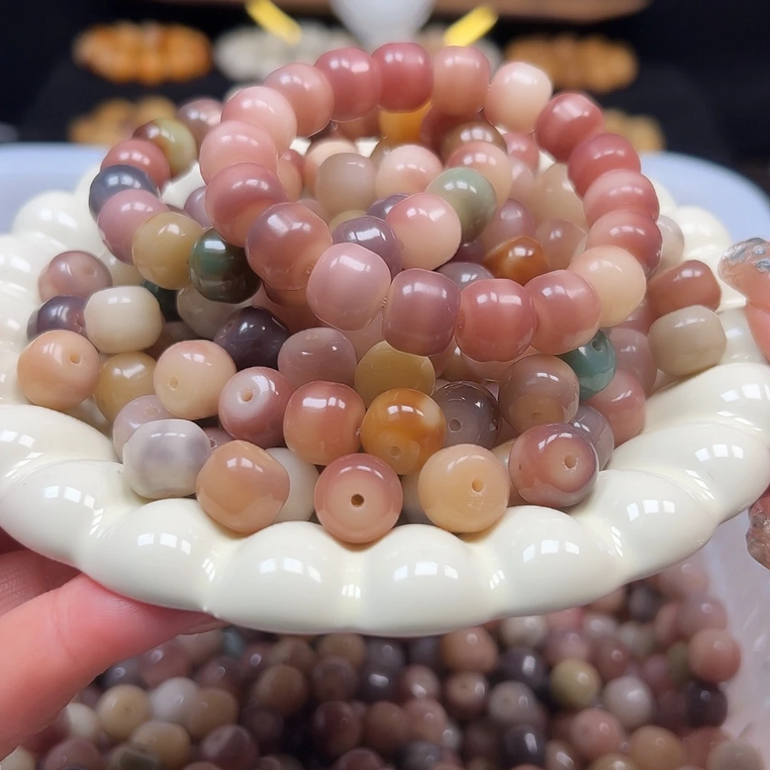 手串菩提根/象牙果卡13非料紫水晶汗宝桶108颗