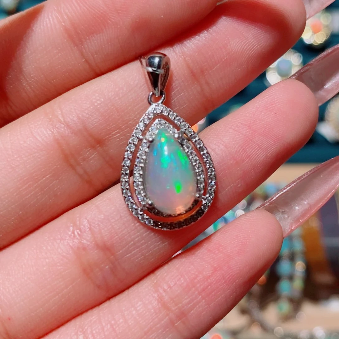 欧泊欧泊吊坠银S925镶嵌清*