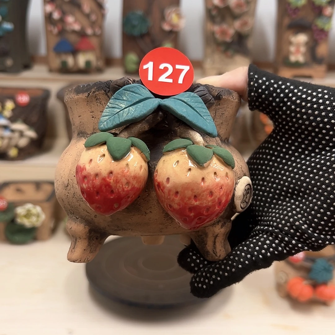 紫砂花盆127号内口9外高10