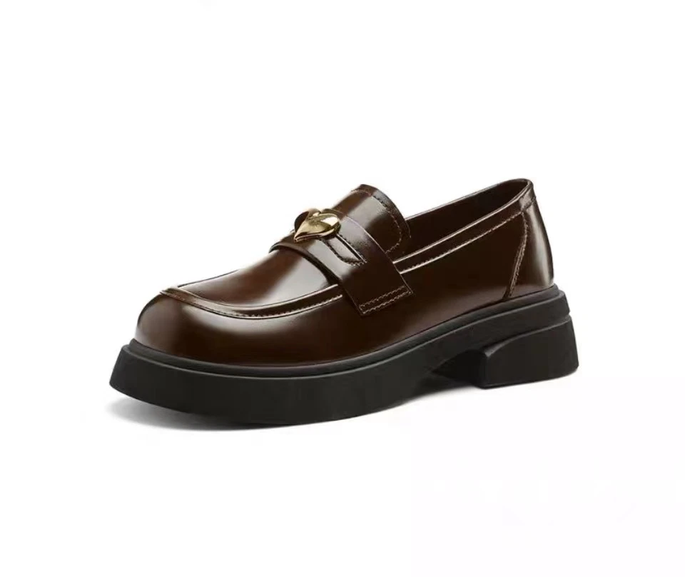 乐福鞋女新款英伦风真皮软底不累脚小皮鞋033