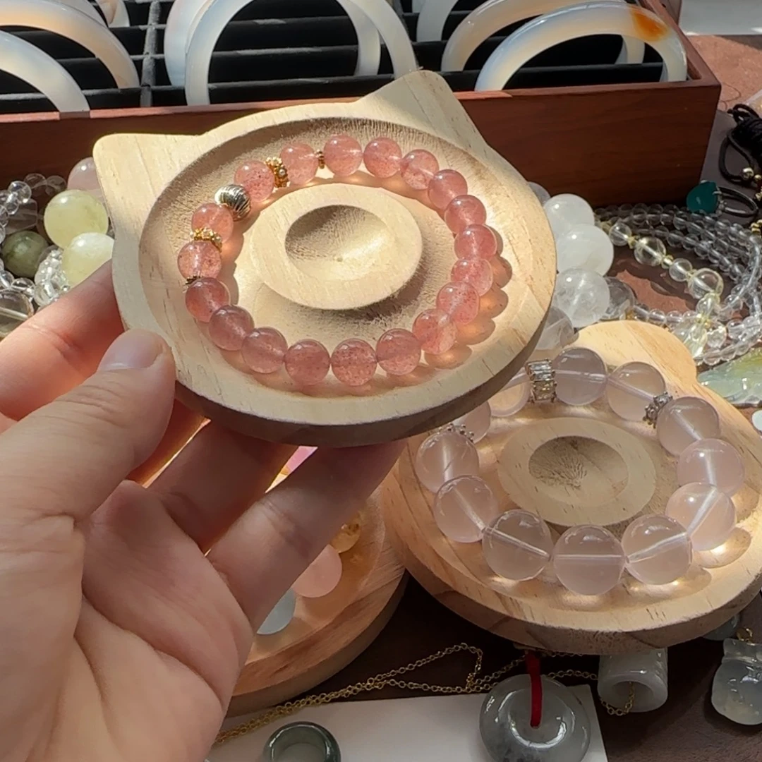 颈饰合金水晶草莓酱