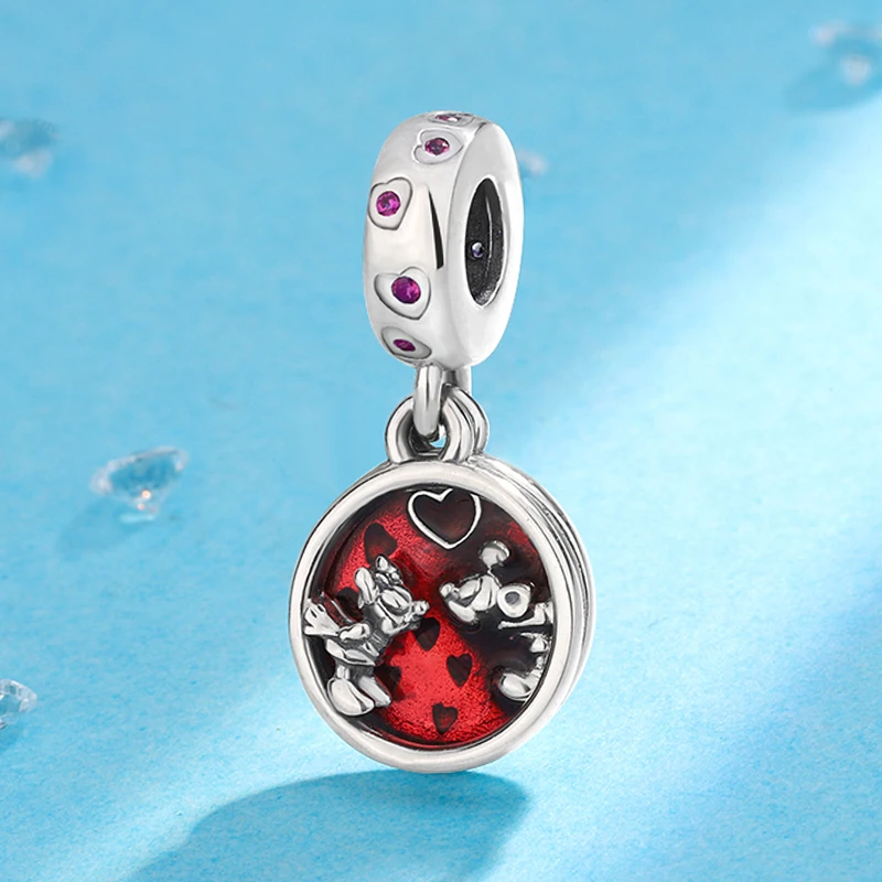 吊坠925银 潘家迪士尼米奇米妮吊坠珐琅时尚可爱创意复古情侣挂坠