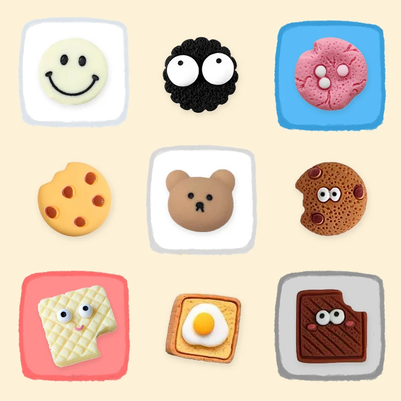 【小熊曲奇贴片】可爱夏日凉拖鞋卡通树脂饰品手工diy配件自制鞋花