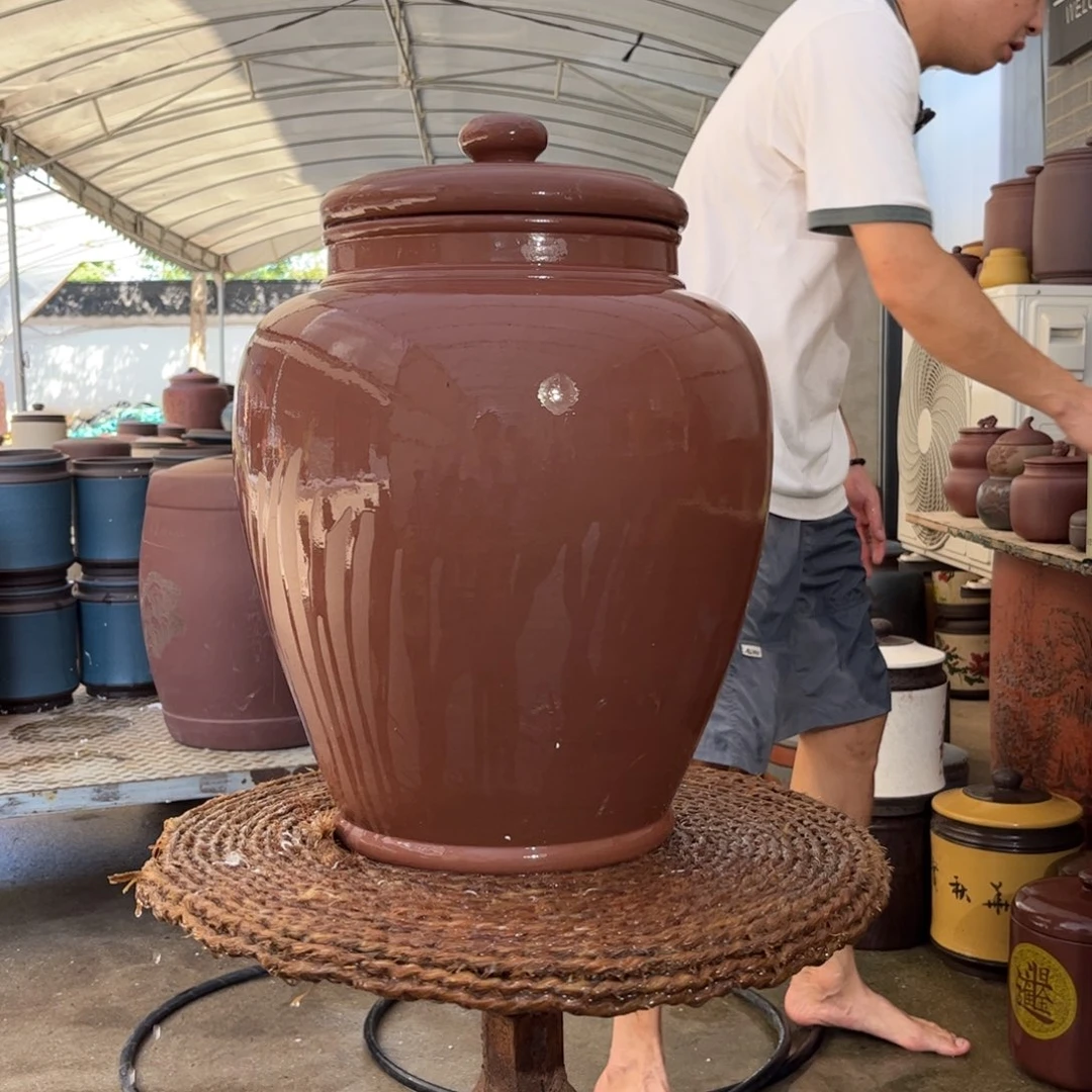 花***宿紫砂茶叶罐微瑕不退不换