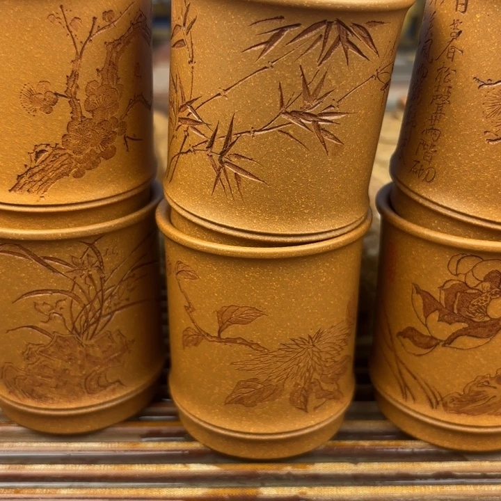 茶壶紫砂梅兰竹菊松荷套杯120c